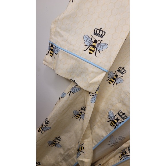 The Cat's Pajamas Queen Bee Lux Pima Cotton Flannel Robe Shawl Collar Women S/M - Picture 4 of 8